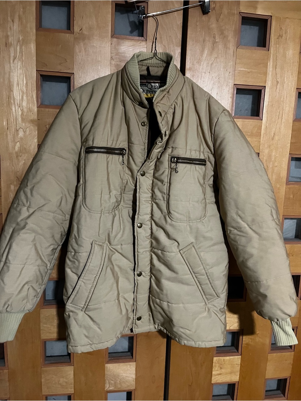 Vintage Montgomery Ward Quilted Puffer chore Jacket in Khaki M